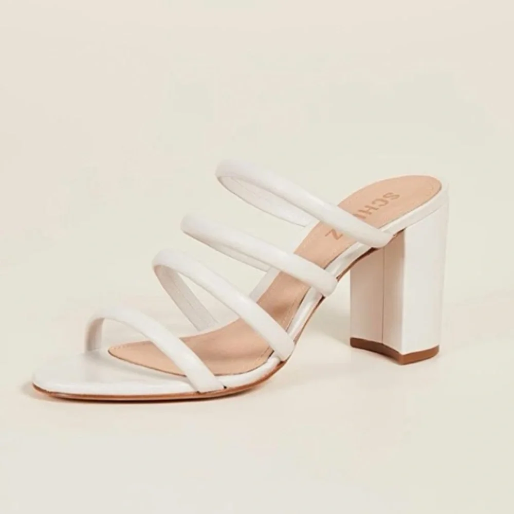 SCHUTZ Felisa Heel Pearl Strappy Block Heels Size 7